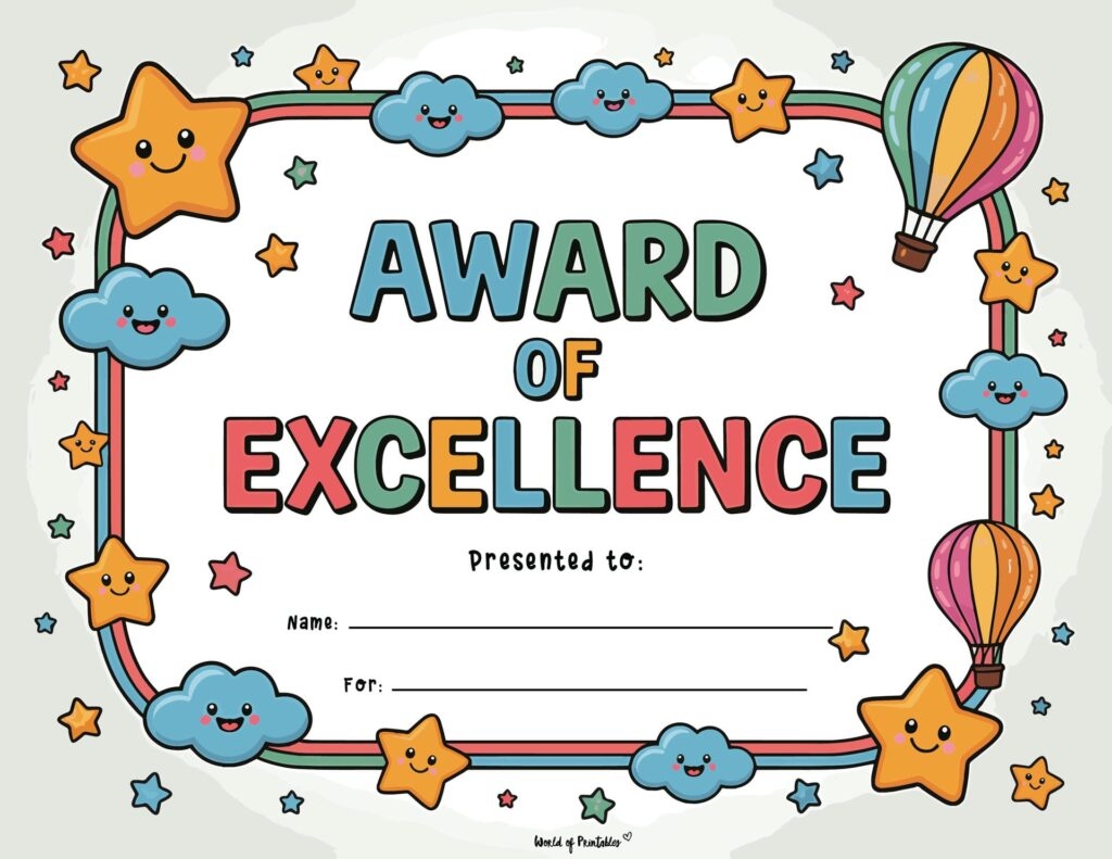Free Printable Certificate Of Achievement Templates For Kids World Of Printables