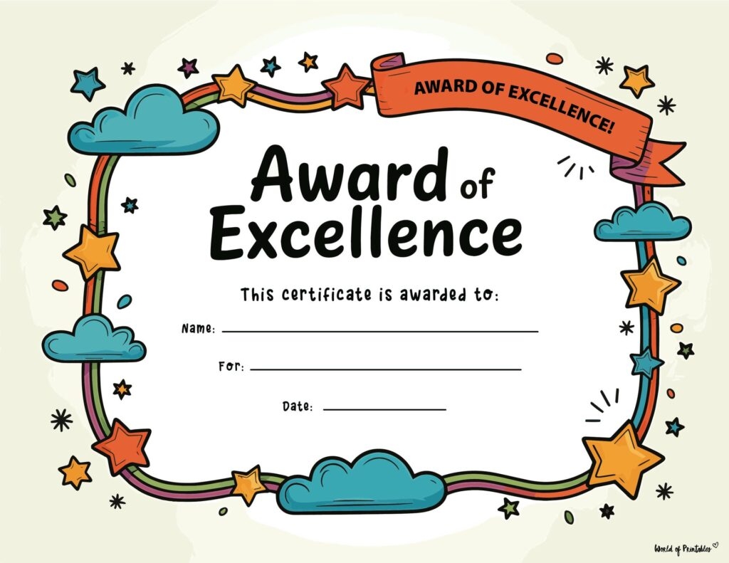 Free Printable Editable Award Certificates