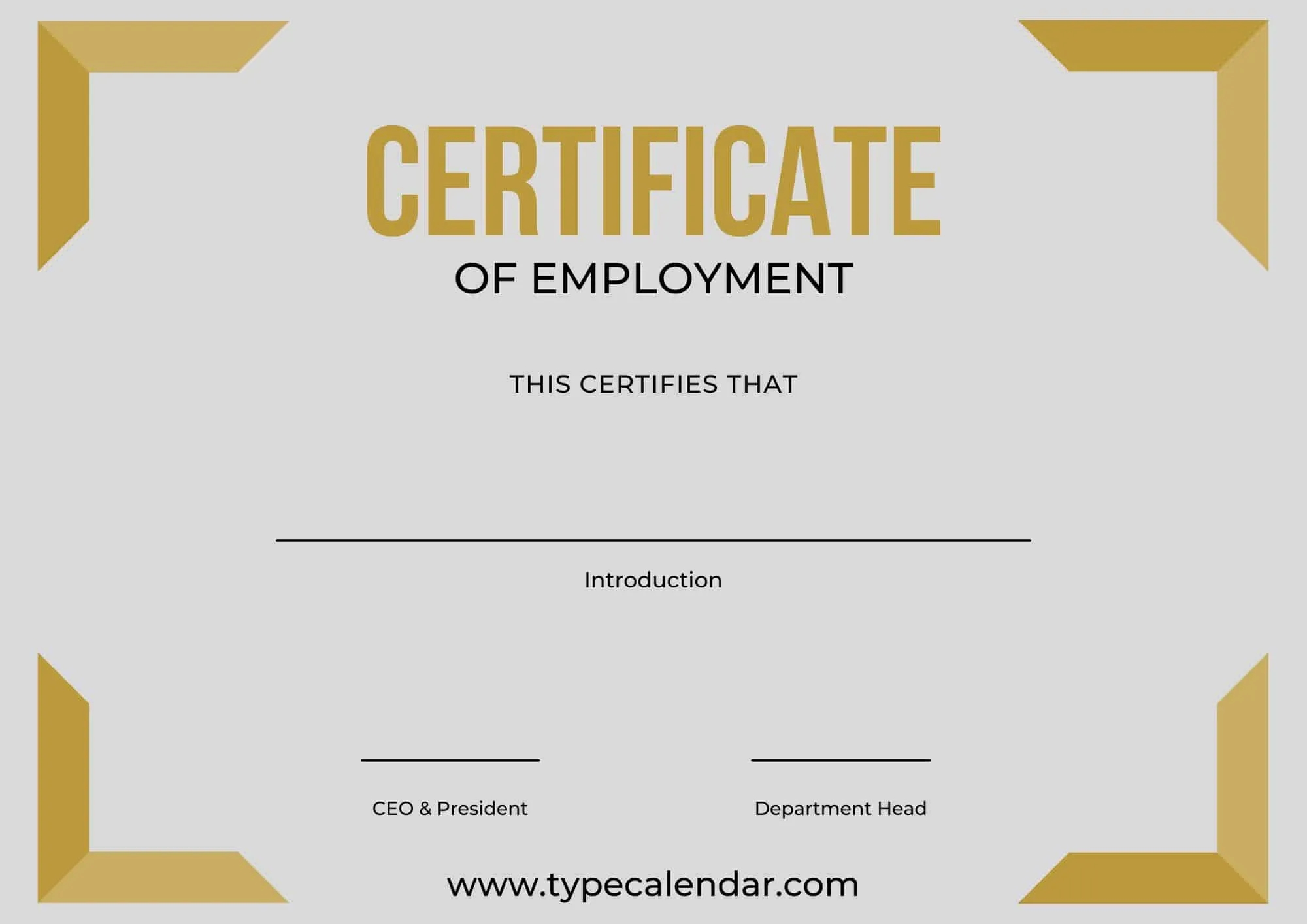 Free Printable Certificate Of Employment Templates PDF Word 