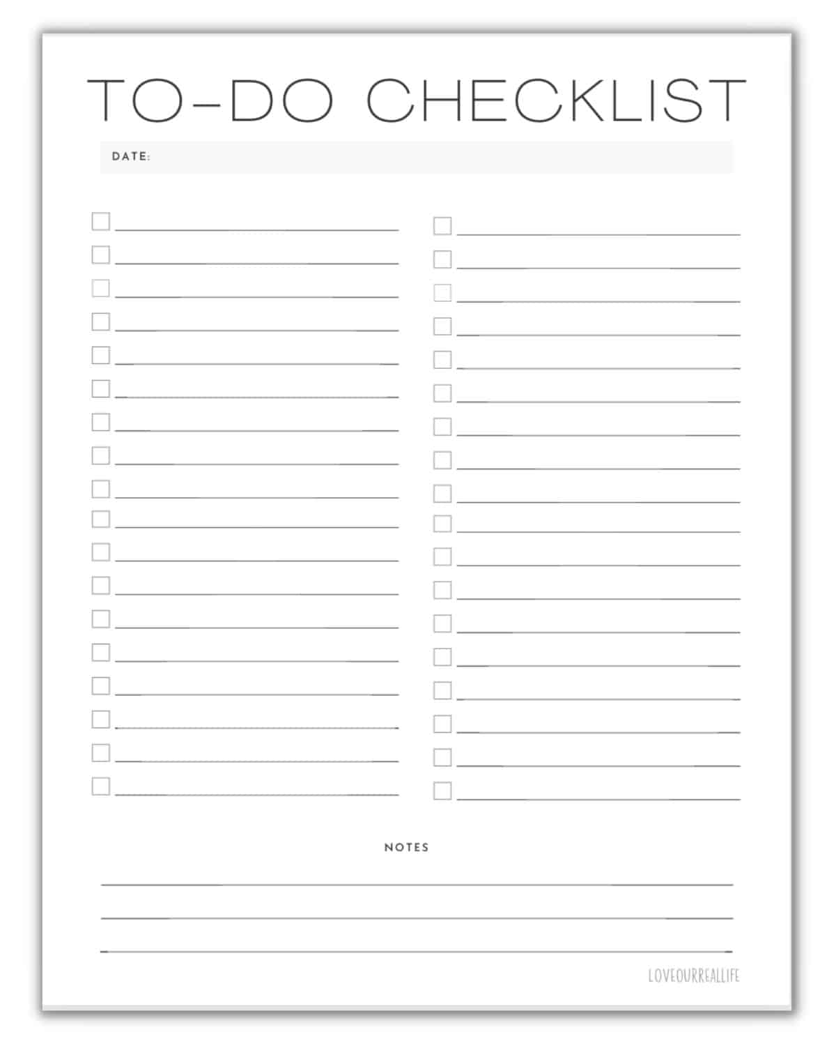 Editable And Printable Check Off List