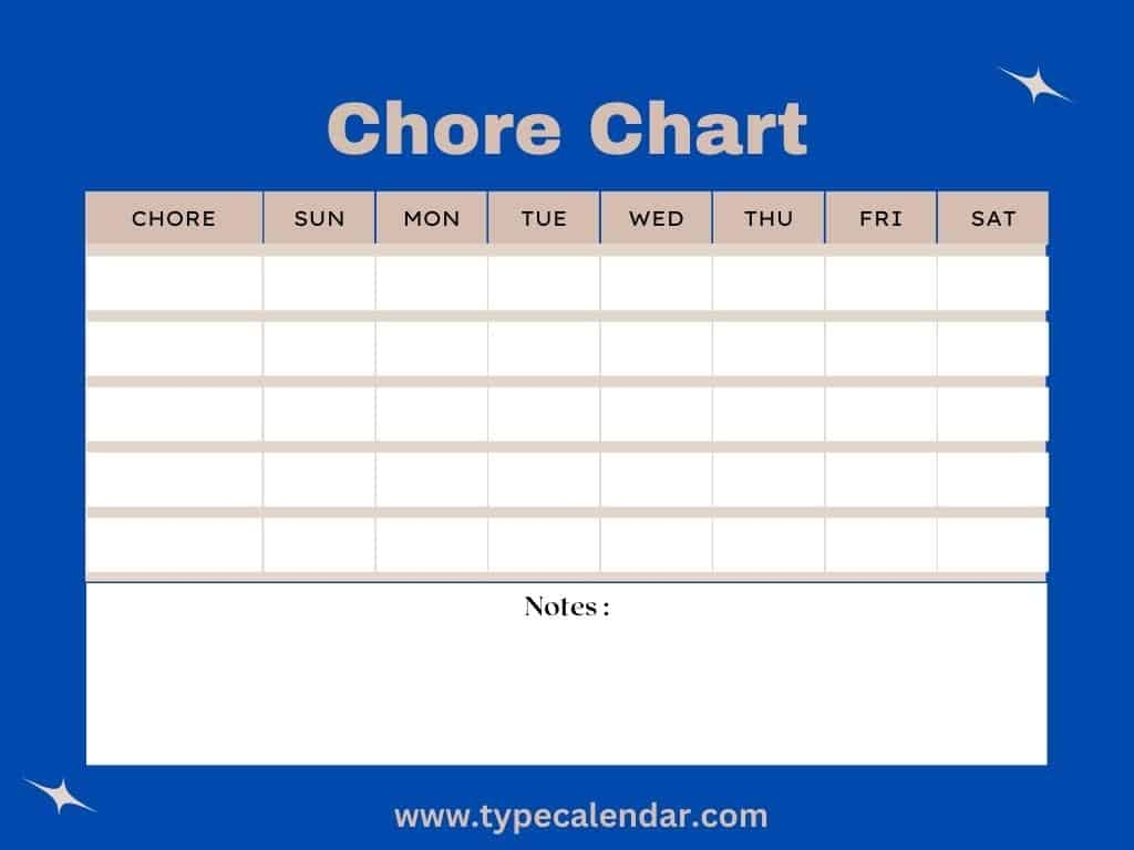 Free Printable Chore Chart Templates Excel Word PDF 