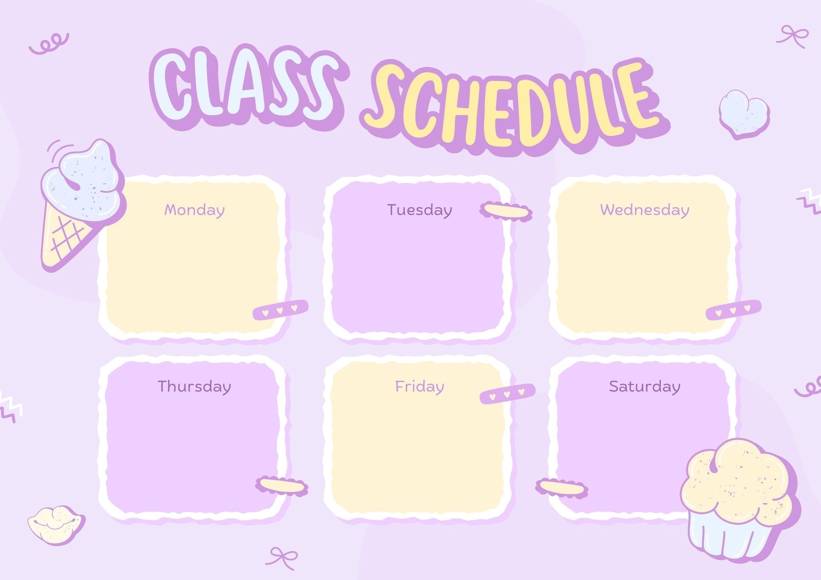 Free Printable Class Schedule Templates To Customize Canva