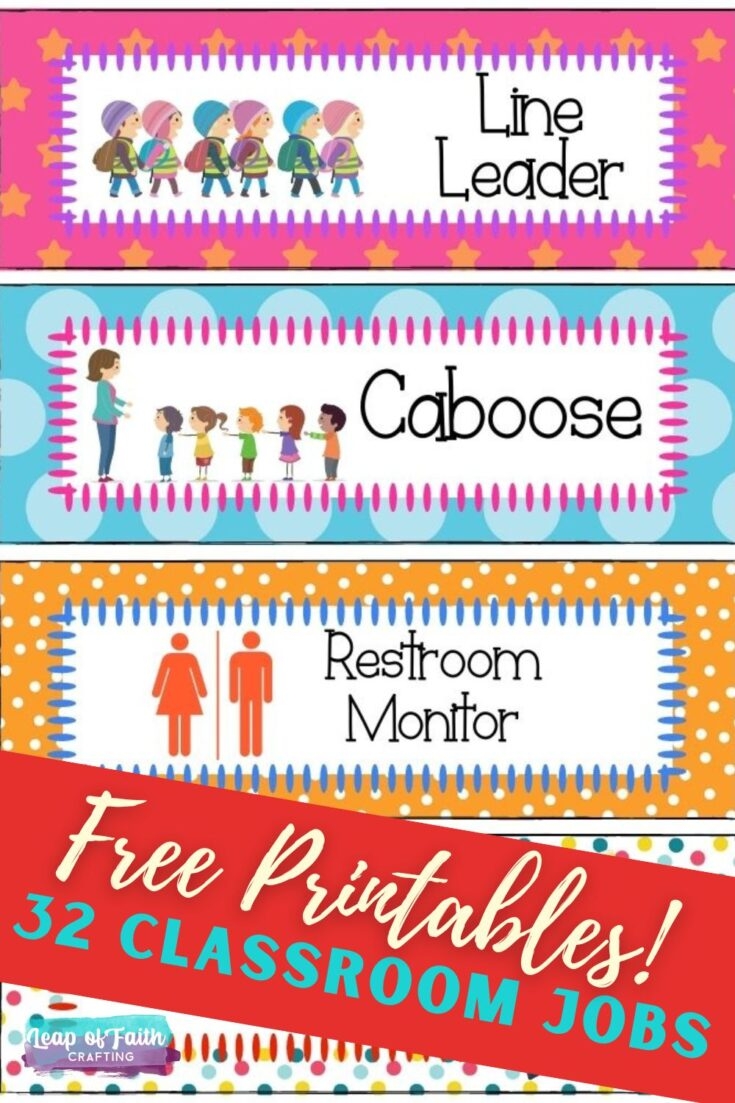 FREE Printable Classroom Jobs PDF To Use Now Leap Of Faith Crafting