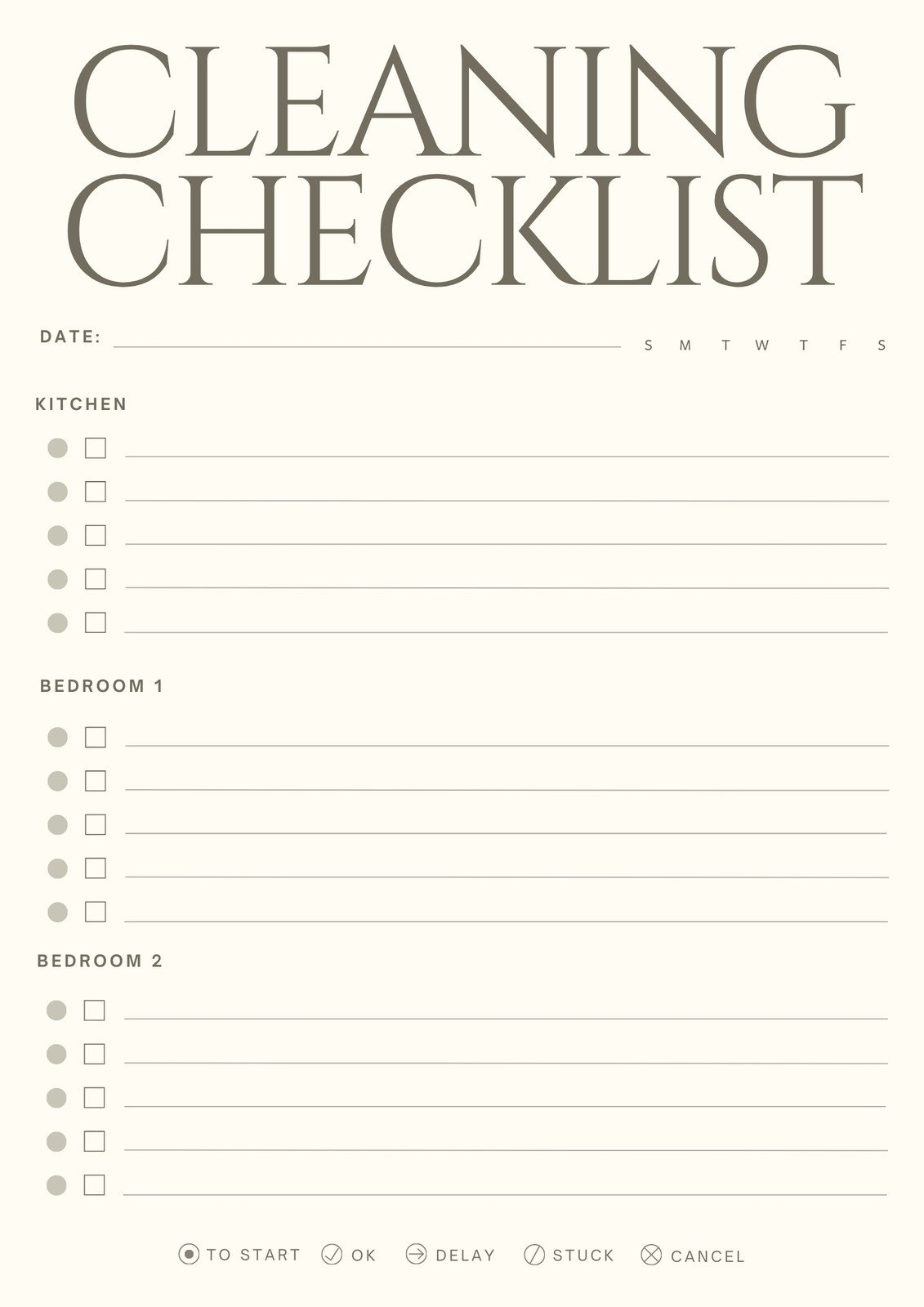 Free Printable Cleaning Checklist Templates Canva