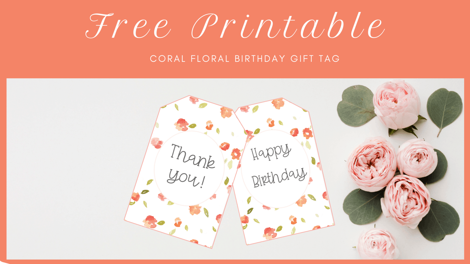 Free Printable Coral Floral Gift Tags Shabby Mint Chic Party