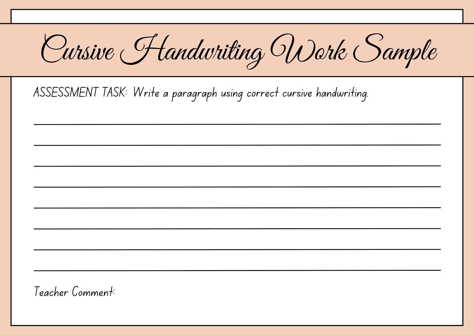 Printable Cursive Writing Paper Editable