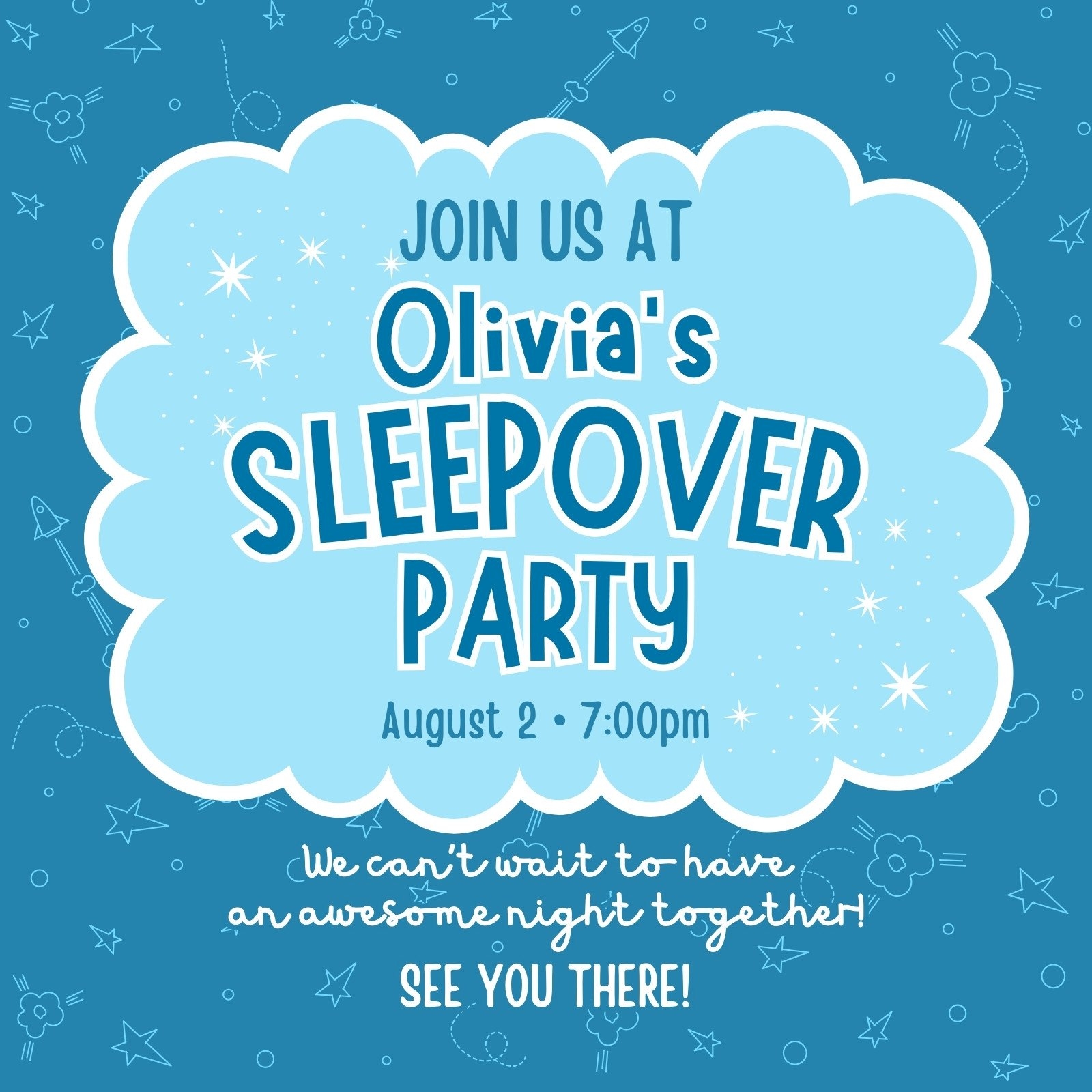 Free Editable Printable Boys Slumber Party Invitations