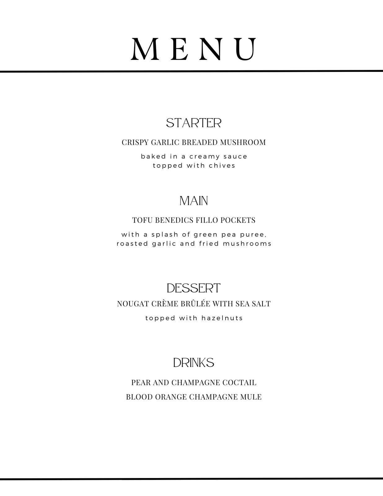 Free Printable Customizable Wedding Menu Templates Canva