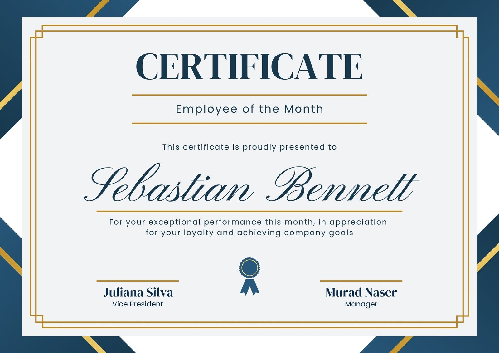 Free Printable Editable Employee Of The Month Certificate