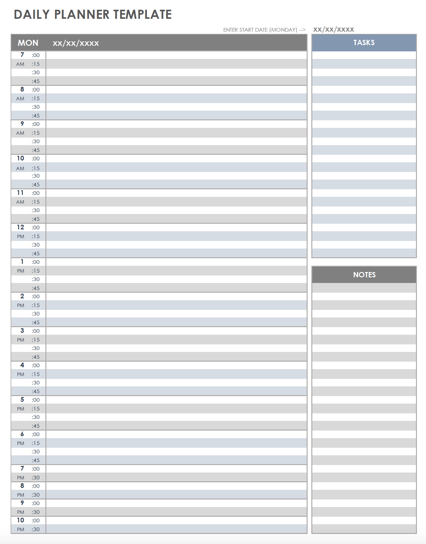 Free Printable Daily Planner By Hour Editable