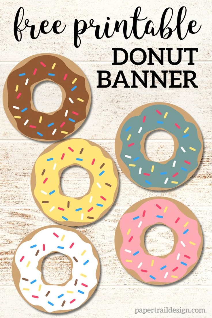 Free Printable Donut Banner Party Decor Paper Trail Design