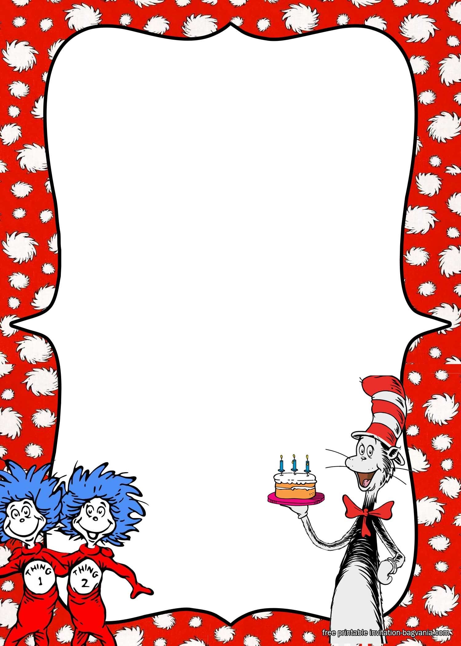 FREE Printable Dr Seuss Birthday Invitation Templates Dr Seuss Worksheets Library