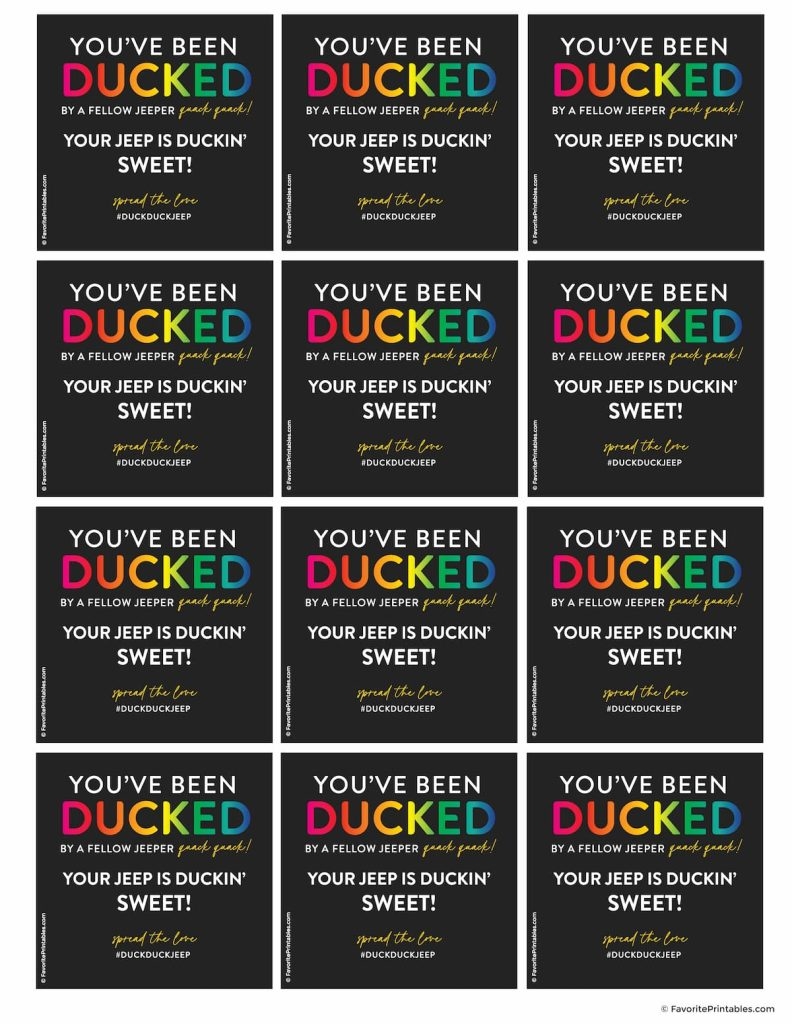 Free Printable Duck Duck Jeep Tags Favorite Printables