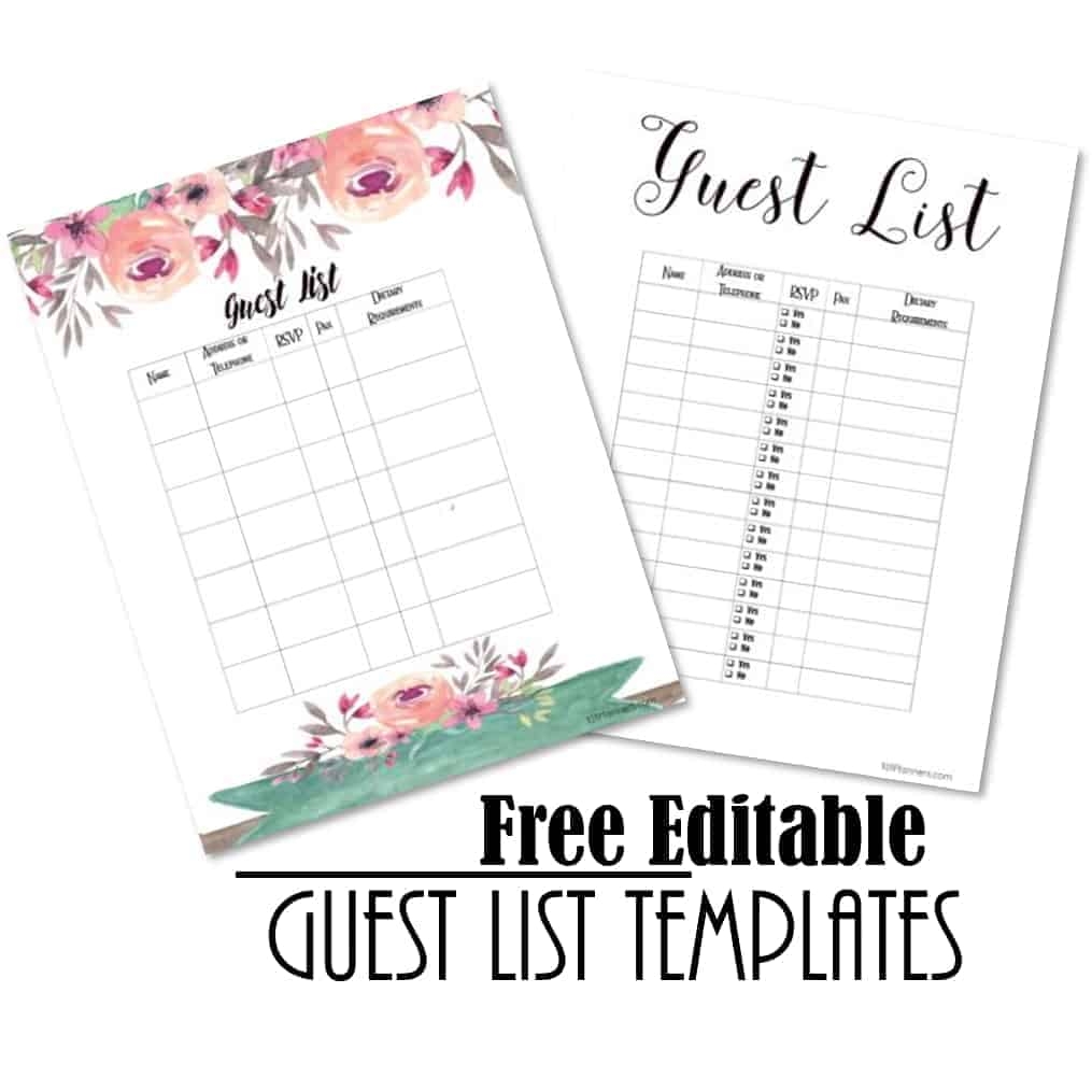 Free Printable Rsvp Event Sheet Editable