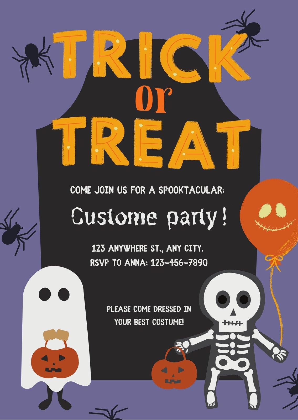 Free Printable Halloween Birthday Invitation Templates Canva