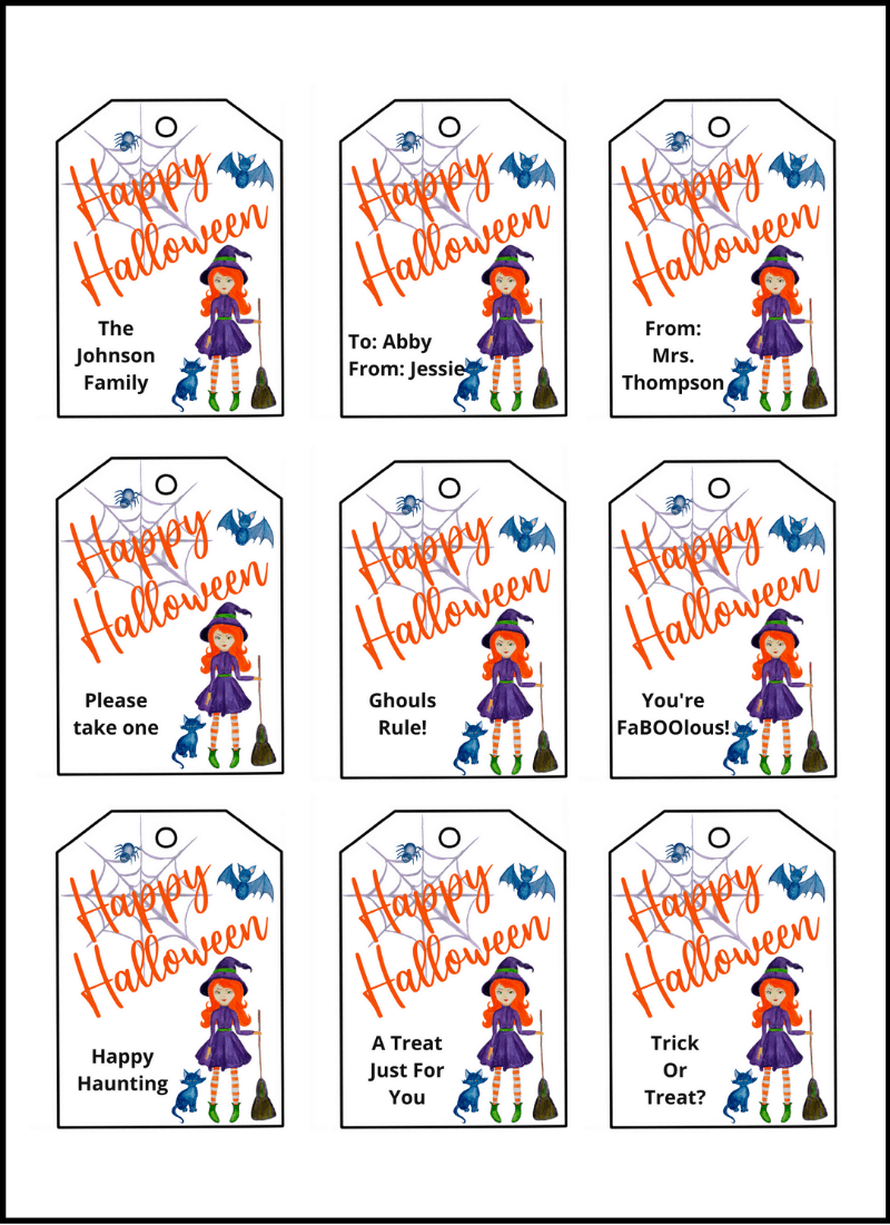 Free Printable Happy Halloween Tags Editable Cassie Smallwood