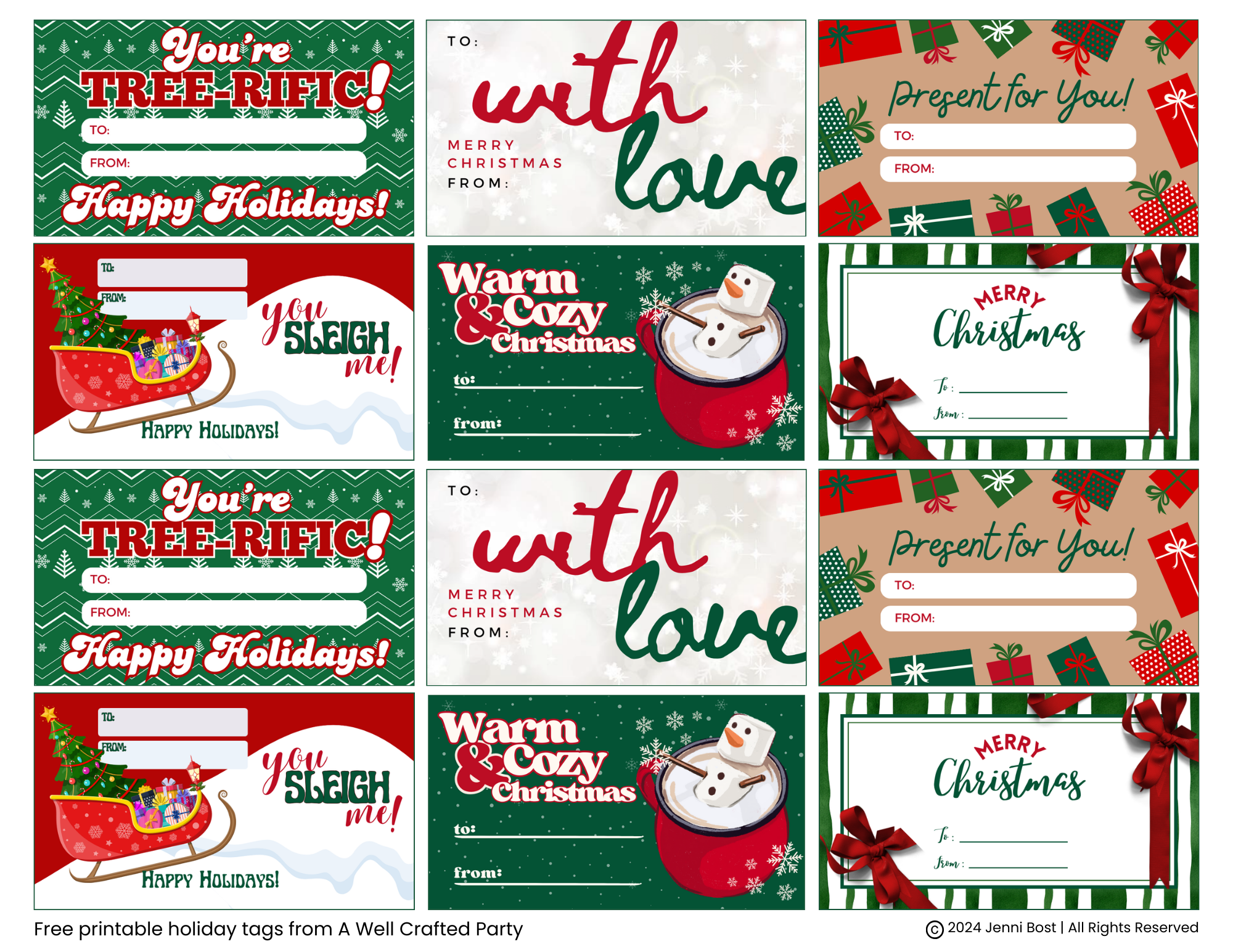Editable Free Printable Christmas Gift Tags Printable