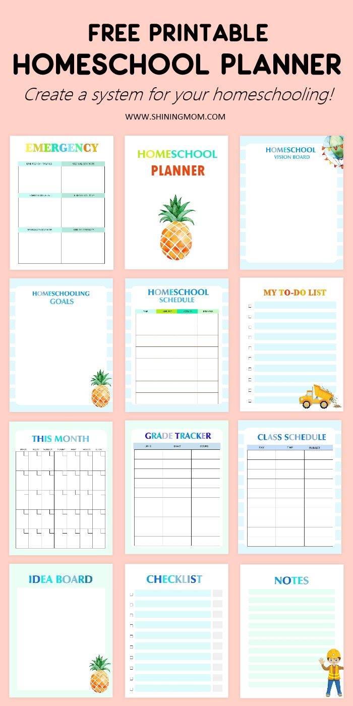 Free Printable Homeschool Planner Editable