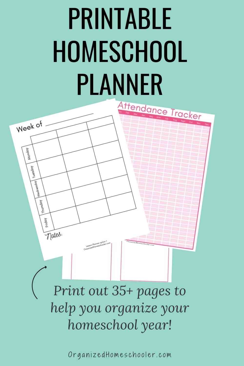 Editable Printable Homeschool Planner