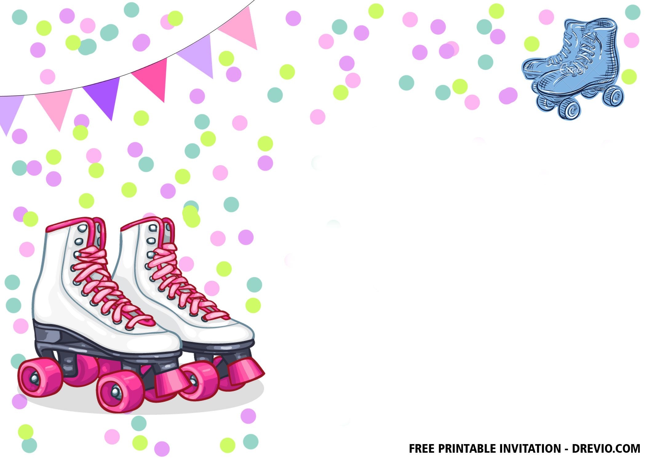 FREE PRINTABLE Ice Skate Party Birthday Invitation Templates