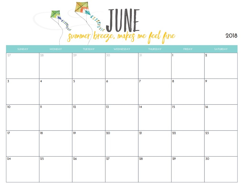 Free Printable June 2018 Monthly Calendar Calendar2018i co Flickr