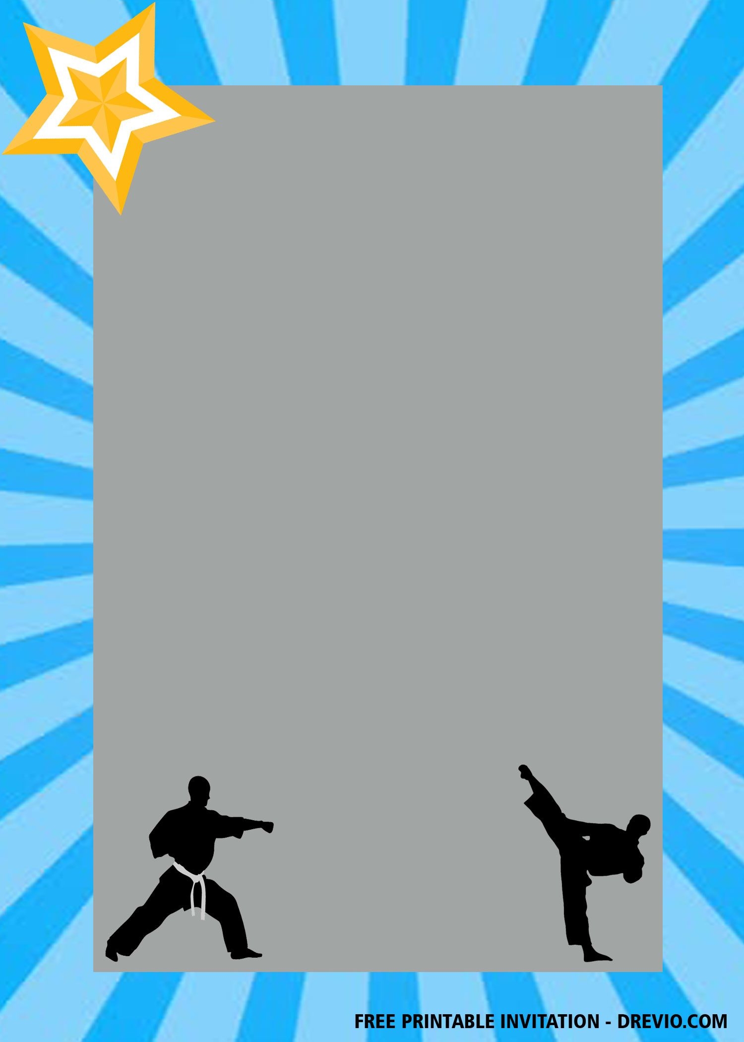 Editable Karate Birthday Invitations Free Printable