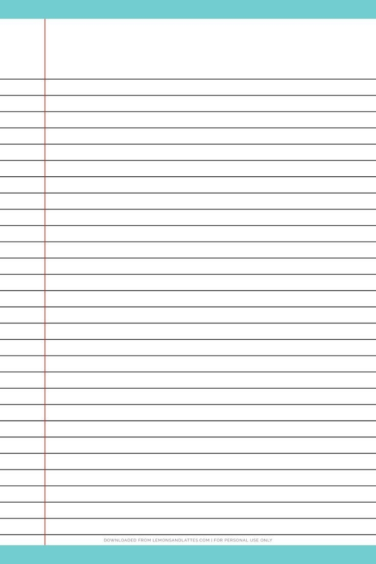 Printable Editable Notebook Paper