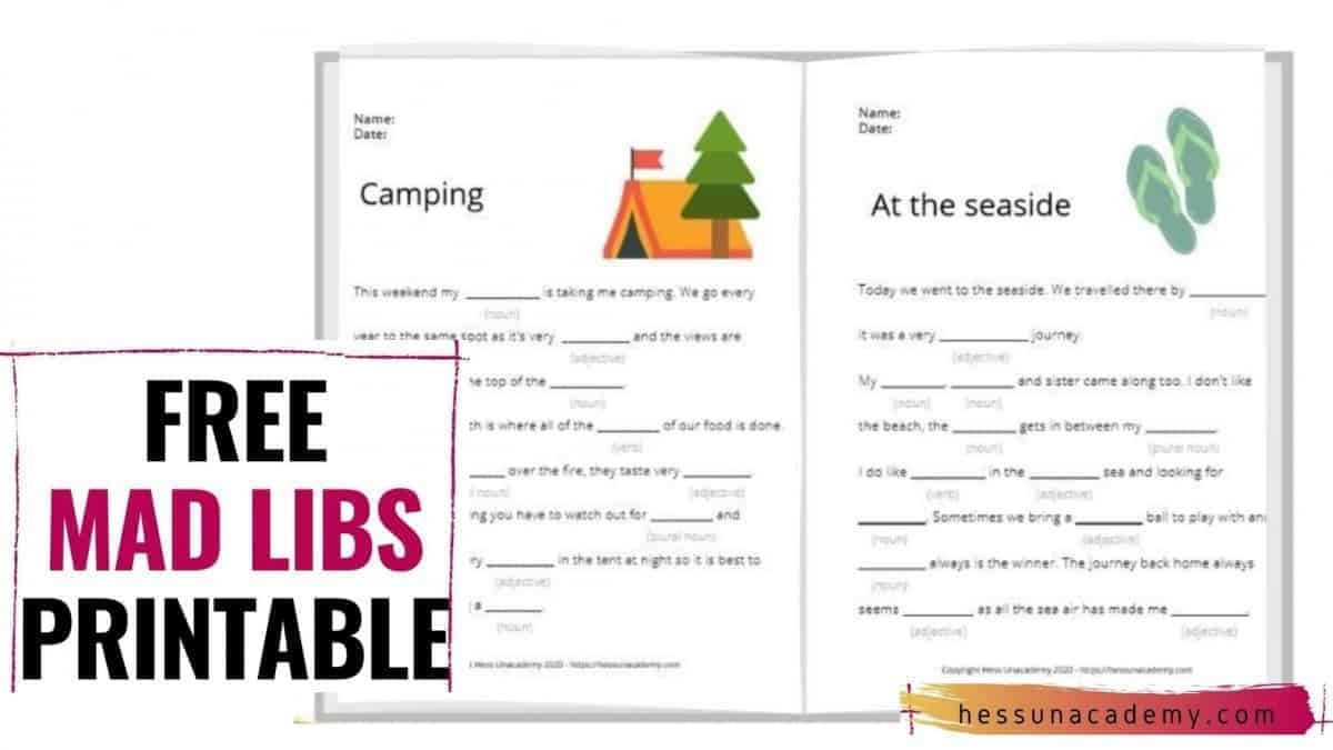 Mad Libs Printable Editable