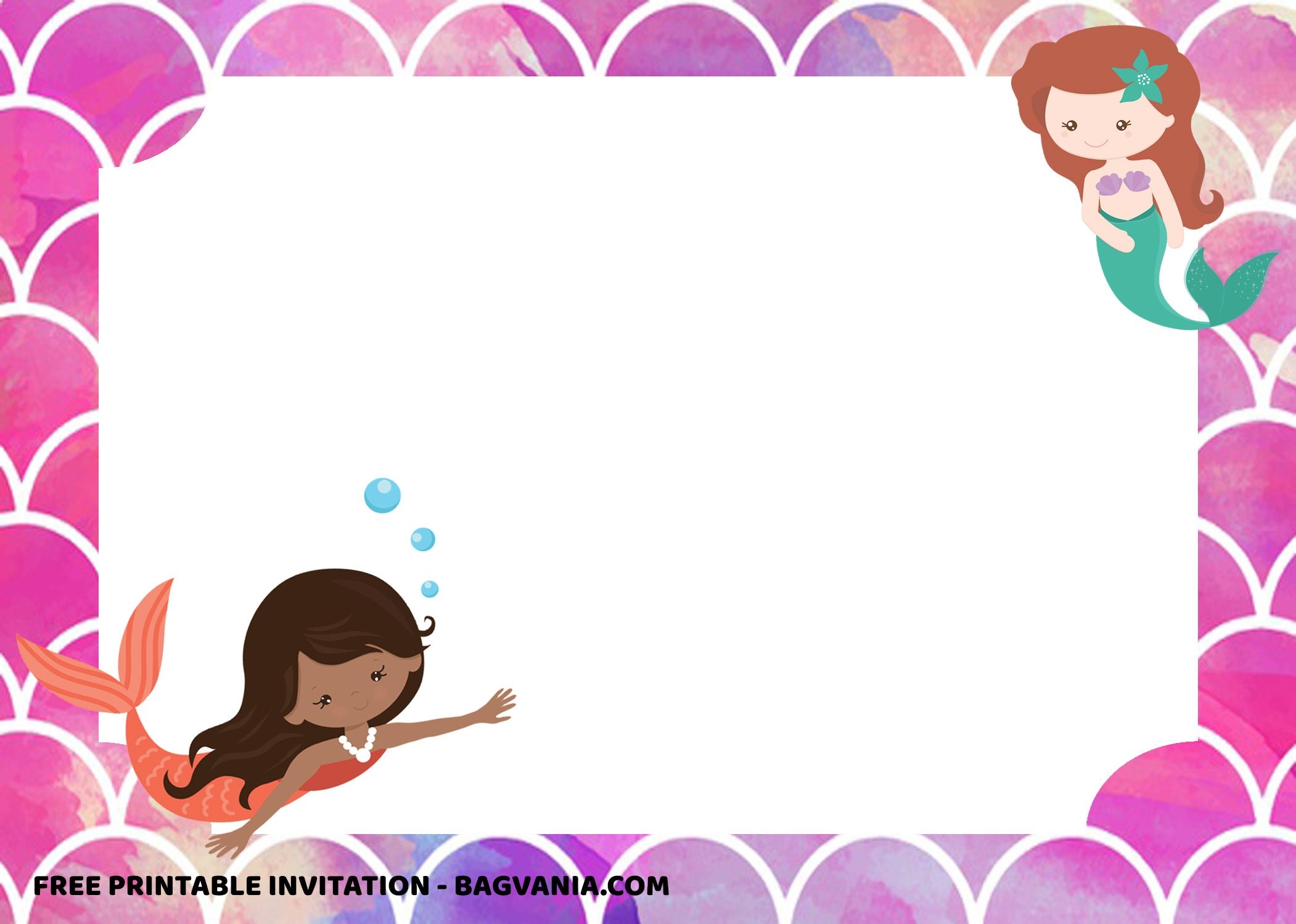 FREE Printable Mermaid Baby Shower Invitation Templates Worksheets Library