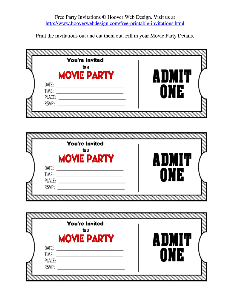 Free Printable Movie Tickets Pdf Fill Out Sign Online DocHub