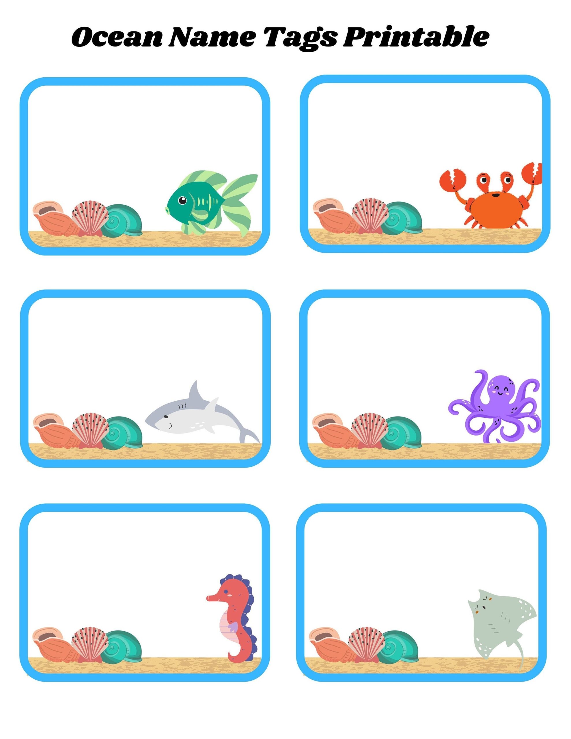 Free Printable Ocean Name Tags Download Free Printable Ocean Name Tags Png Images Free Worksheets On Clipart Library