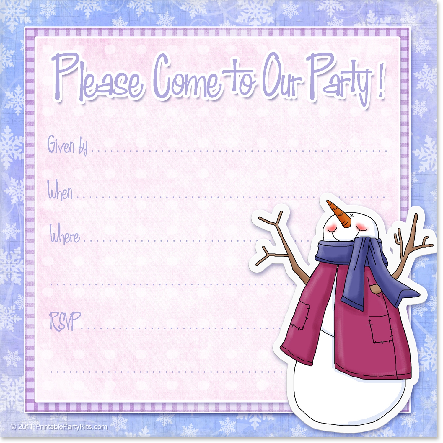 Free Printable Editable Invitation Winter