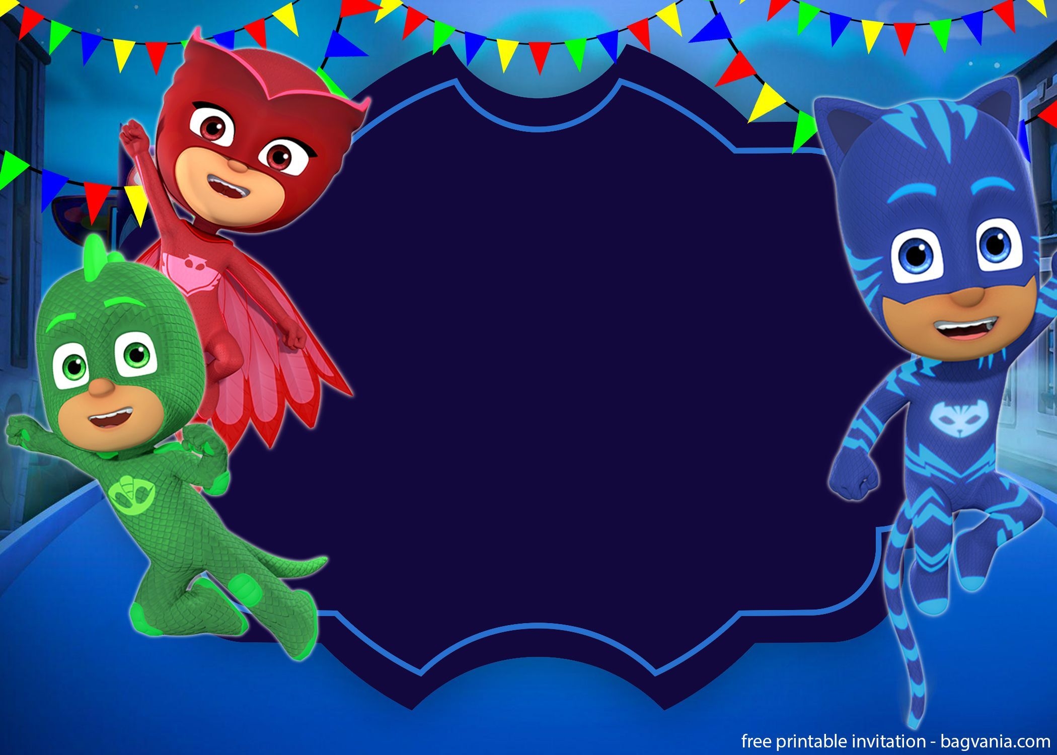 Pj Mask Printable Invitations Editable