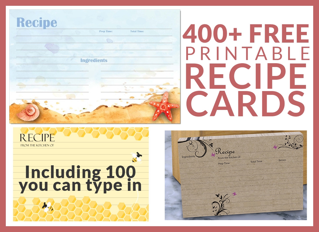 Printable Editable 5x7 Recipe Cards