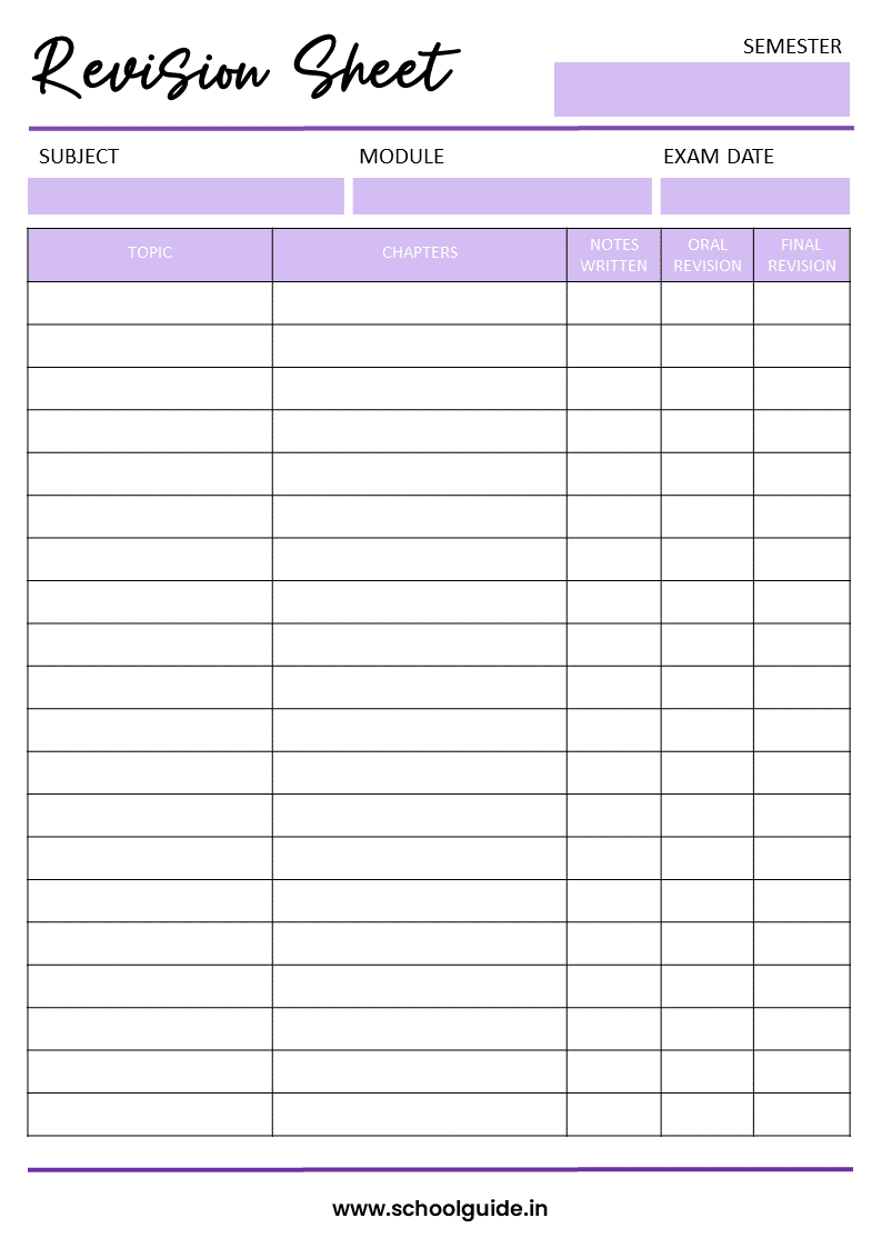 Printable Self Editing Checklist