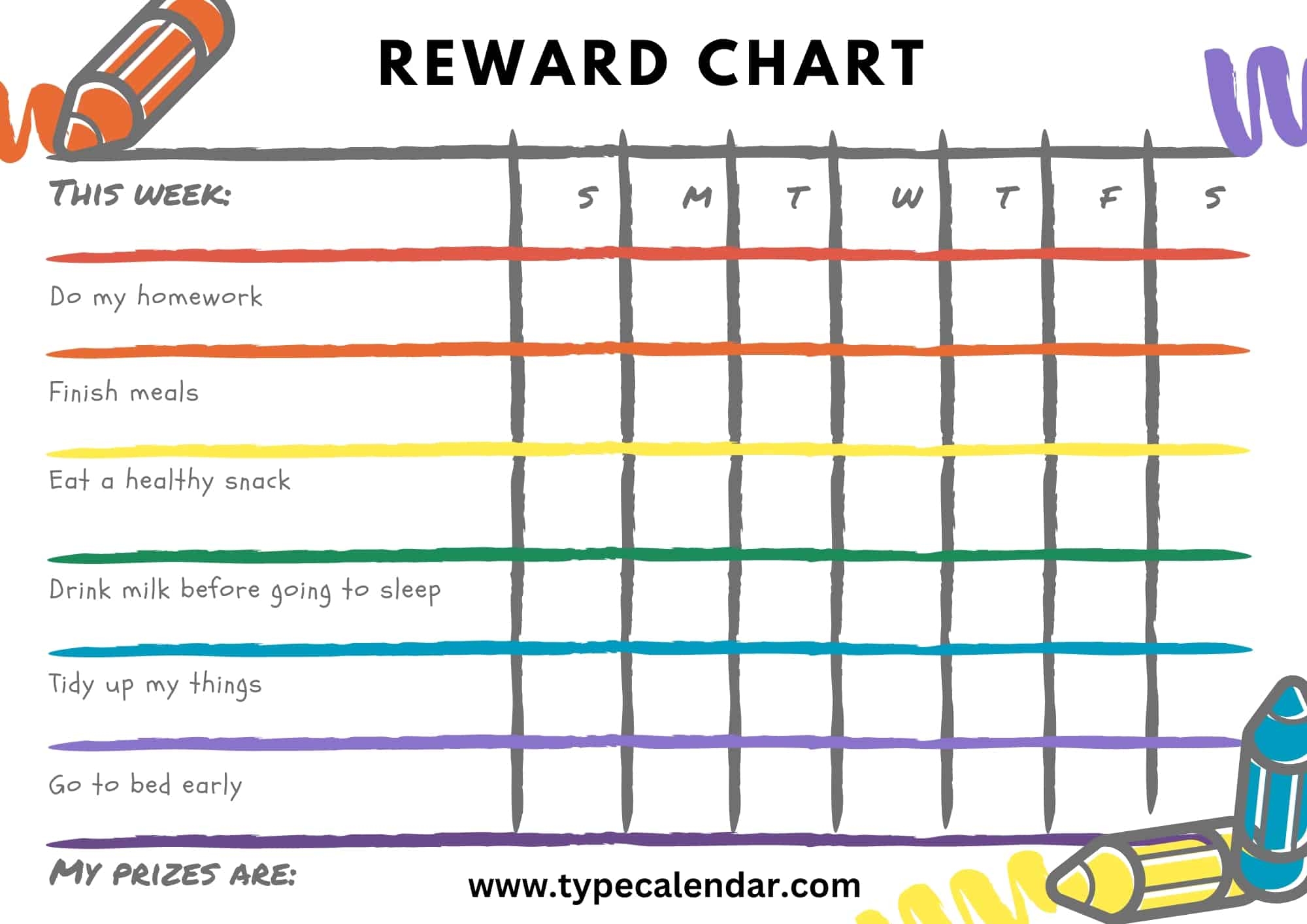 Editable Reward Charts For Boys Printable