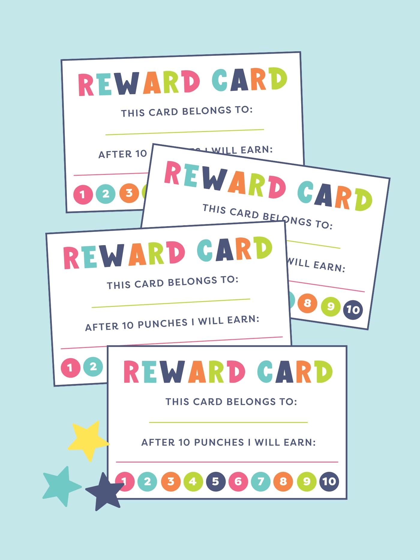 Editable Printable Bathroom Punch Card Passes