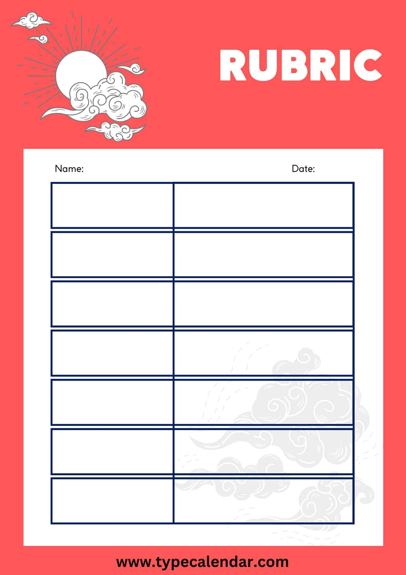 Free Printable Rubric Templates Word Excel PDF Grading Scoring