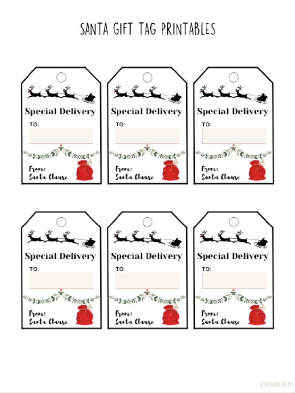 Free Editable Christmas Tags Printable
