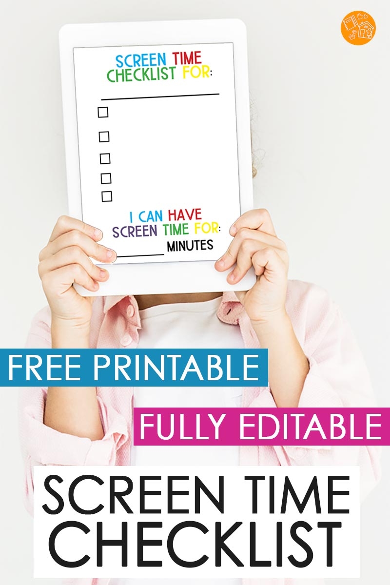 Free Printable Screen Time Checklist For Kids Fully Editable With VIDEO Sunny Day Family