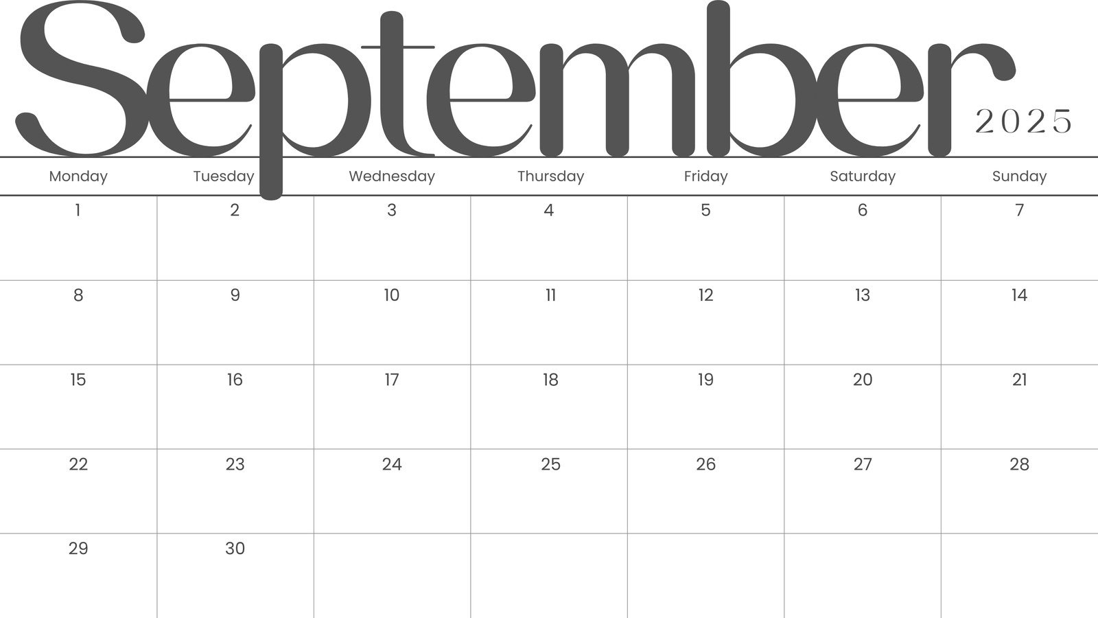Sptember Editable Printable Calendar