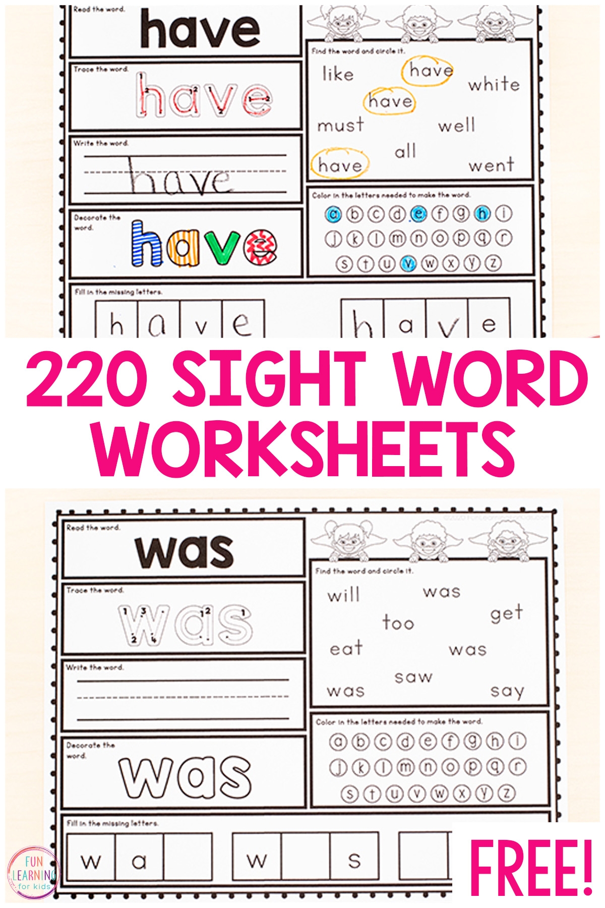 Printable Editable Sight Word Worksheets