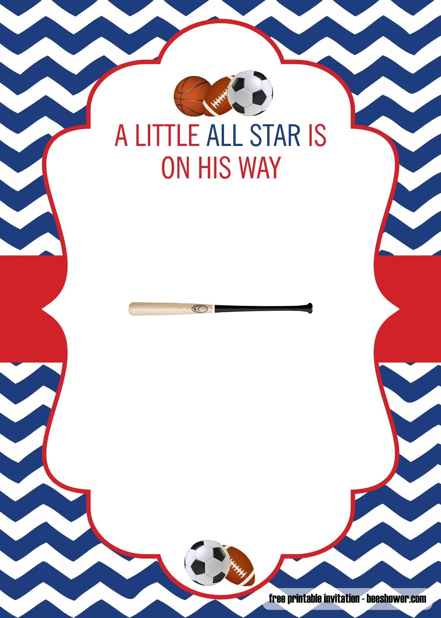 Free Printable Sports Themed Baby Shower Invitations New Arrivals
