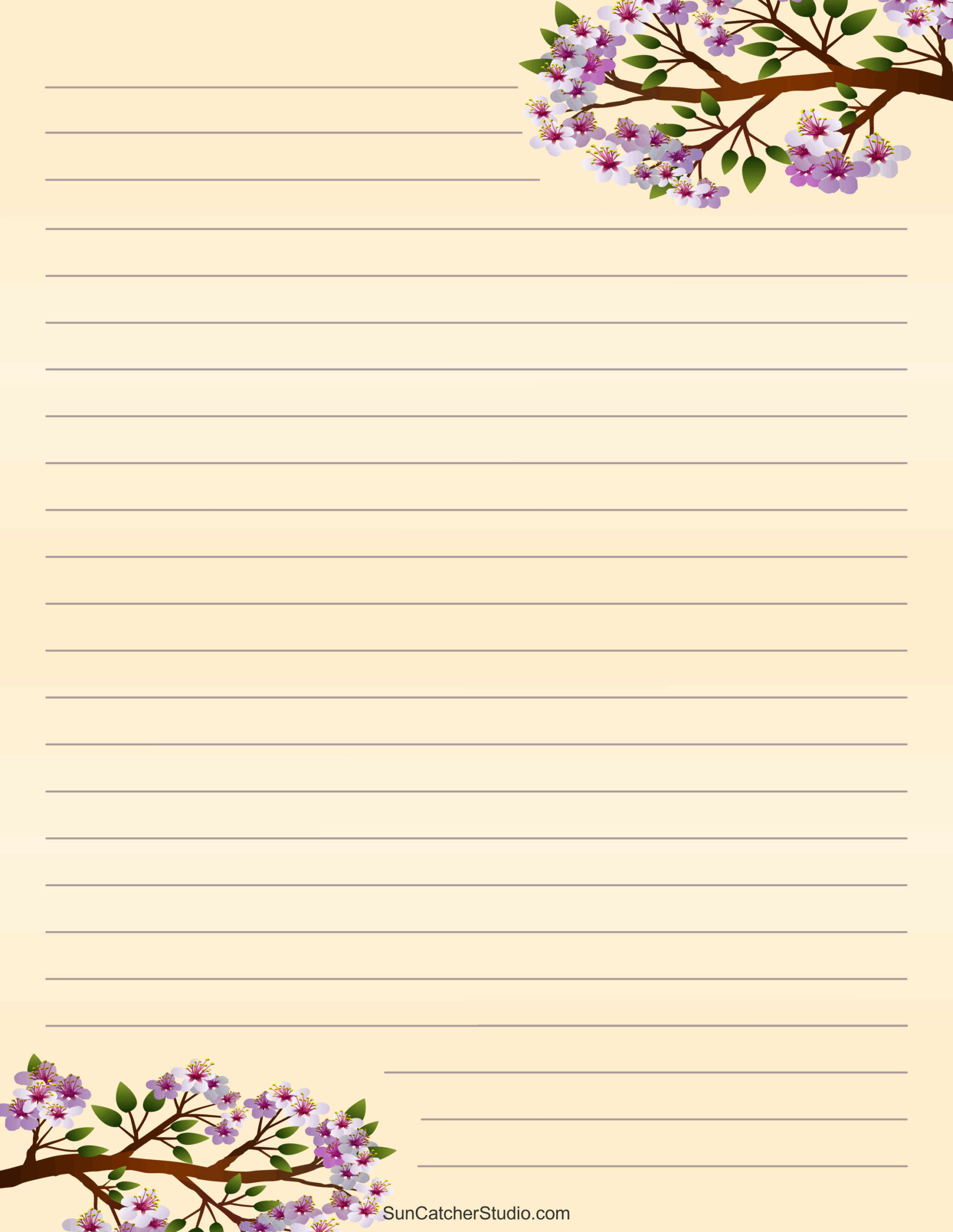 Printable And Editable Flower Writing Paper