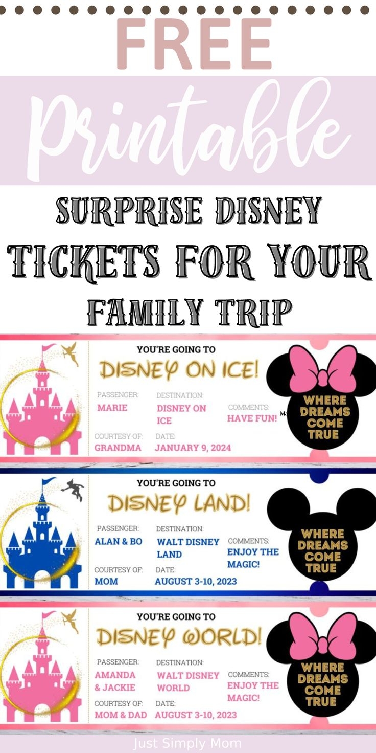 Free Disney Printable And Editable Tickets