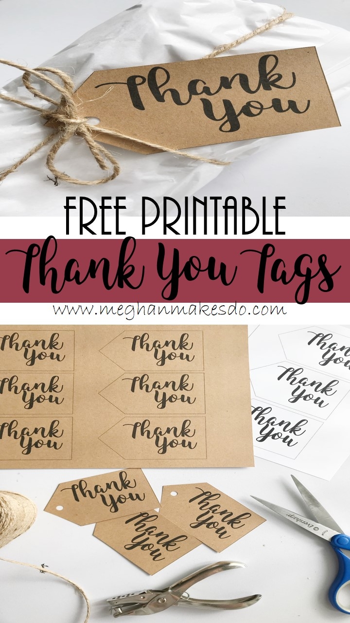 Printable Editable Thank You Tags
