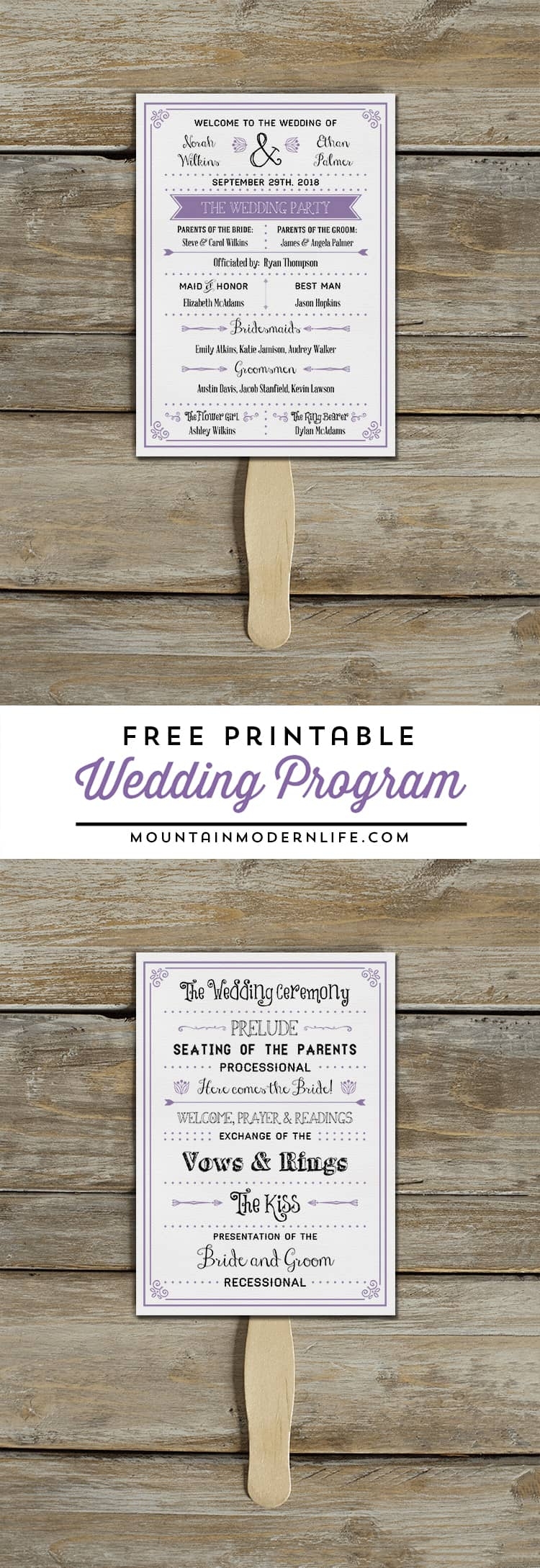 Free Editable And Printable Wedding Program Templates