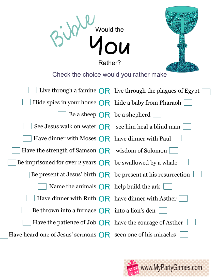 Free Printable Would You Rather Game Bible Edition 
