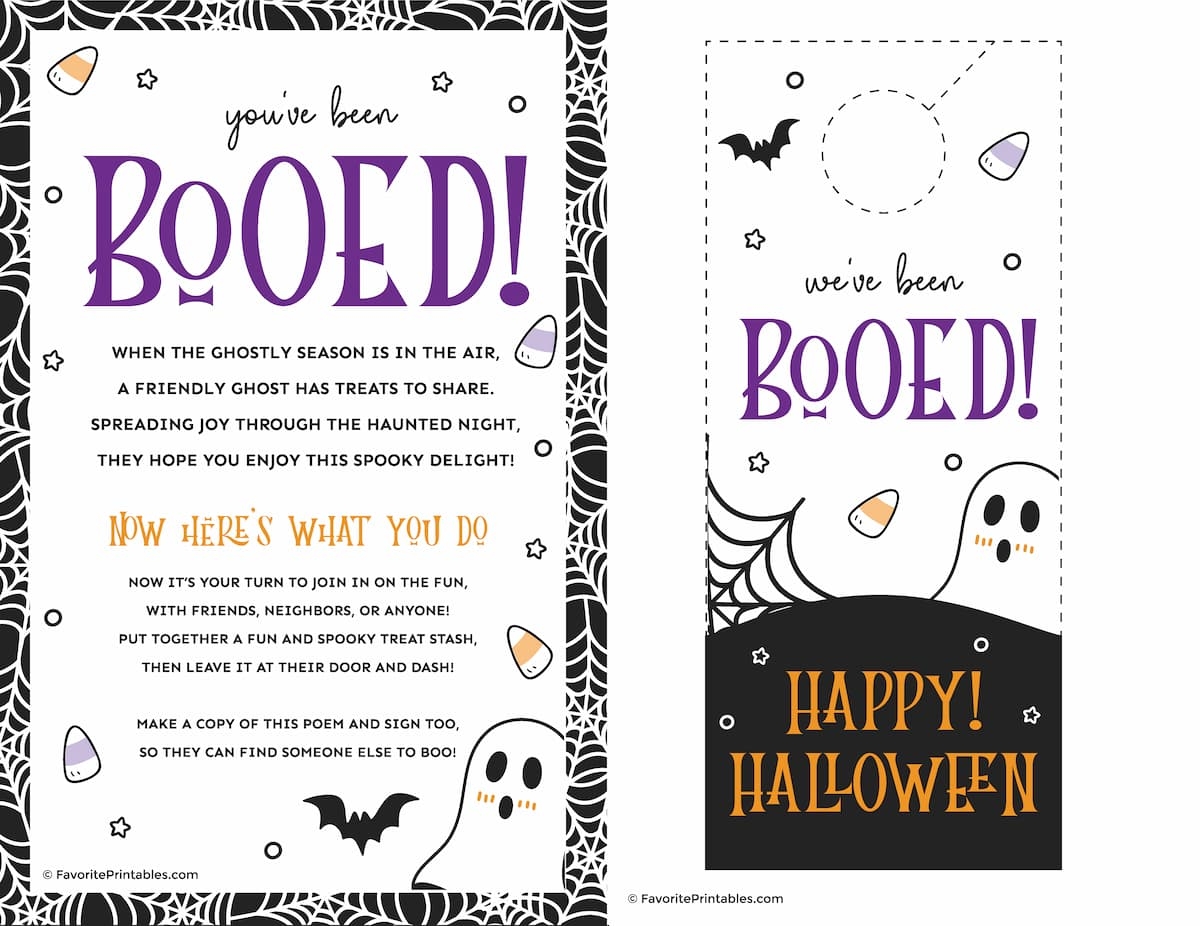You've Been Booed Editable Printable