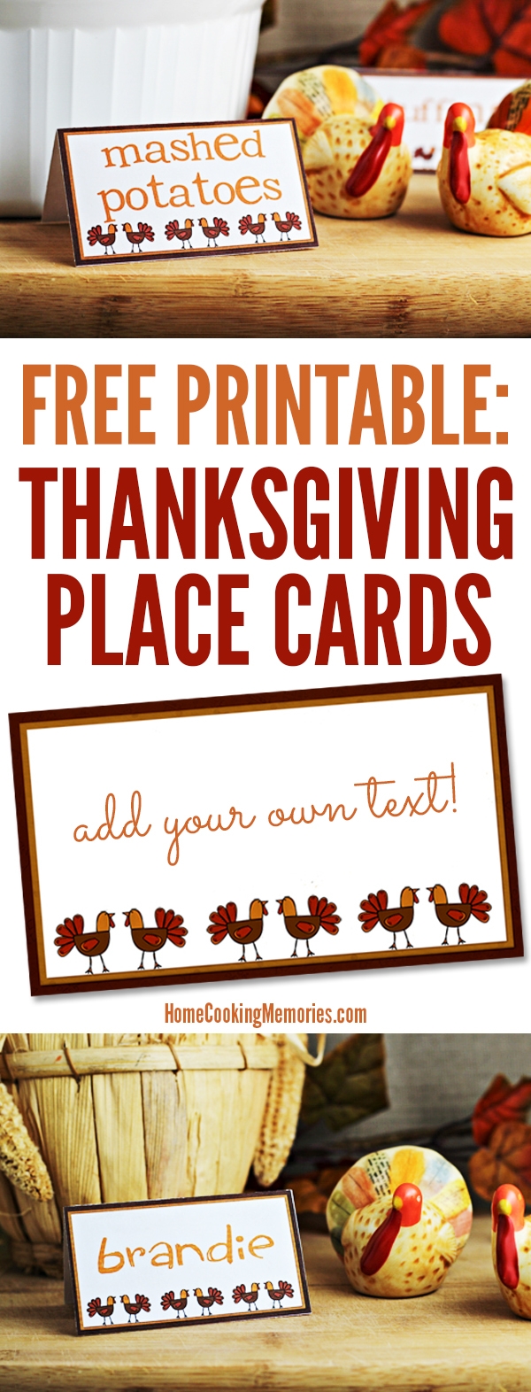 Free Printable Thanksgiving Editable Place Cards